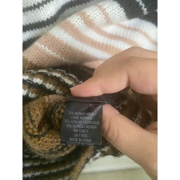 360 Cashmere New Nadia Striped Alpaca Merino Wool Sweater NWT Size Large - Picture 5 of 8